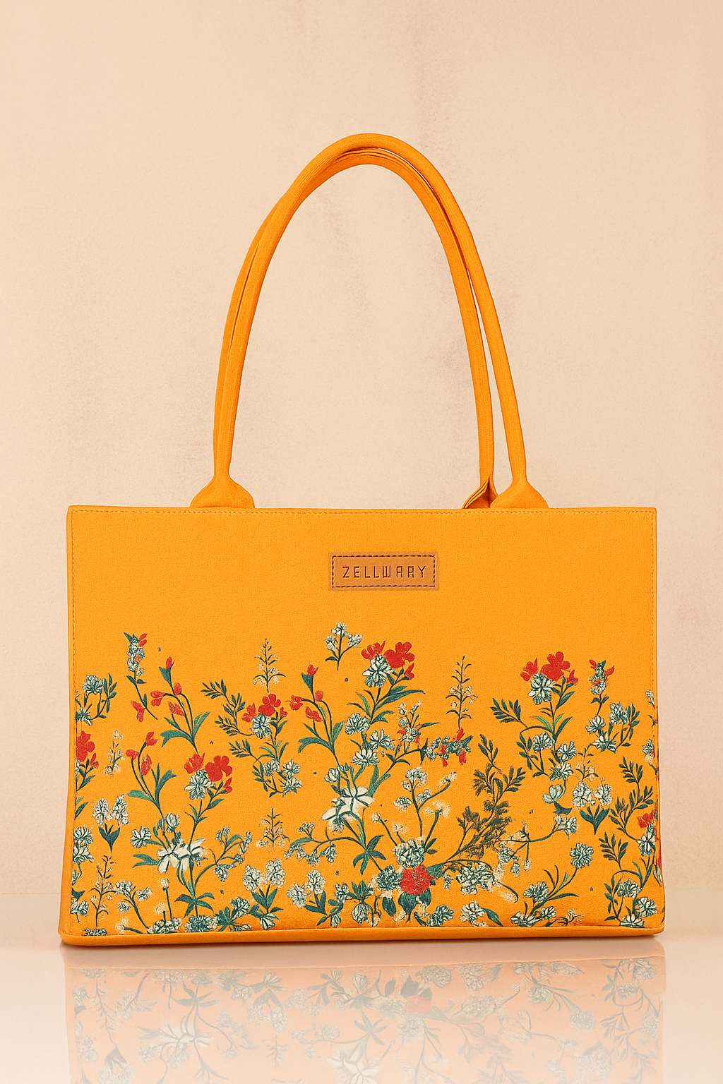 Women’s Printed Yellow Tote Bag