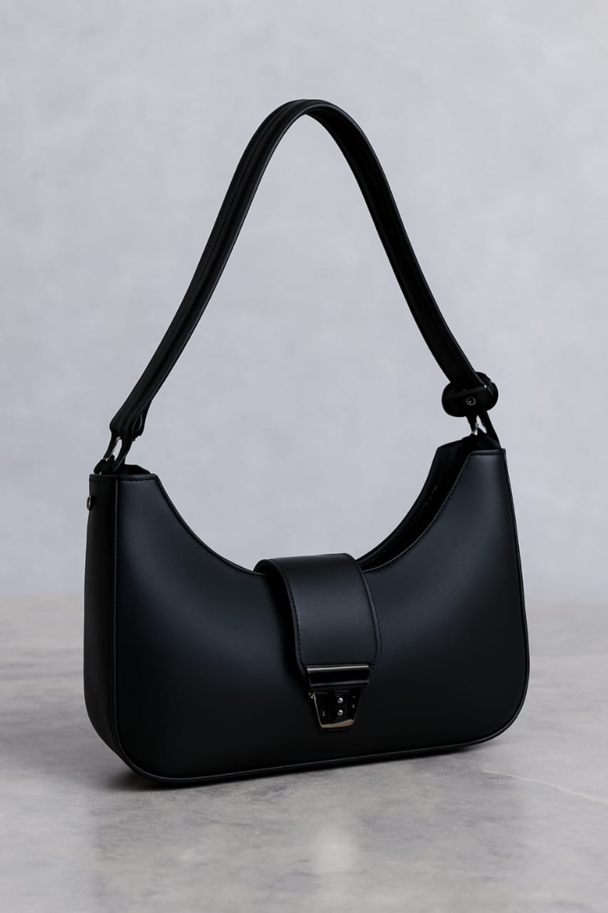 Women Trendy Half Moon Leather Handbag