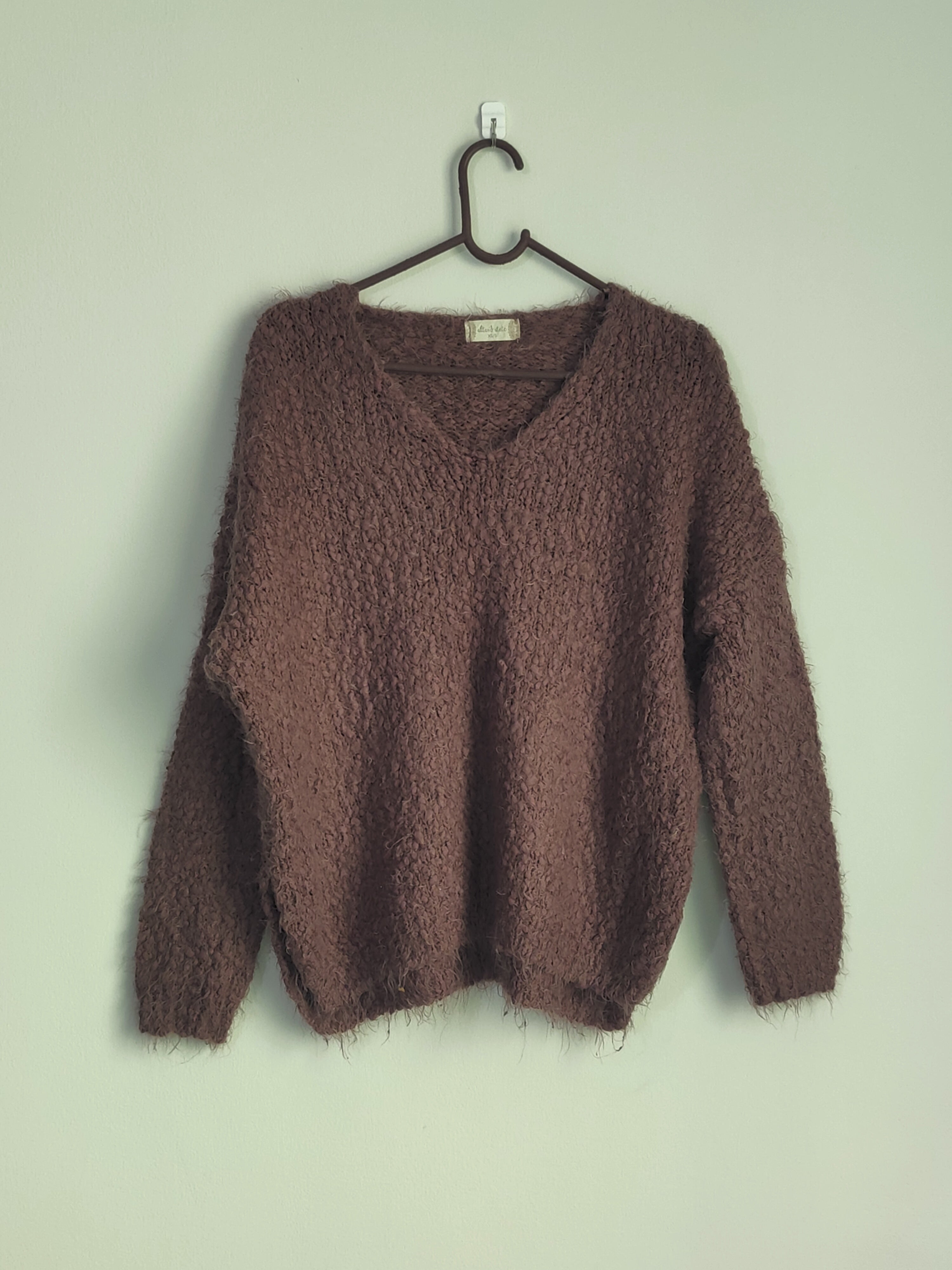 Fuzzy Teddy Pullover Tan Sweater